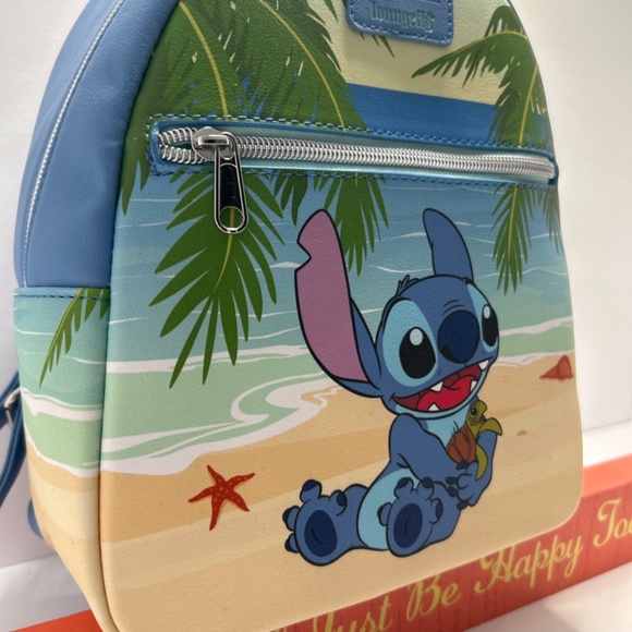 🍀 Loungefly 🍀 Disney Lilo & Stitch Sea Turtle Beach Backpack Bag Blue 🍀 BB50 - Picture 5 of 10